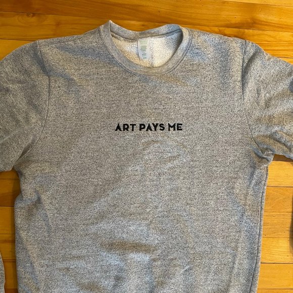 "Art Pays Me" Grey Artisan Sweater - Picture 3 of 3